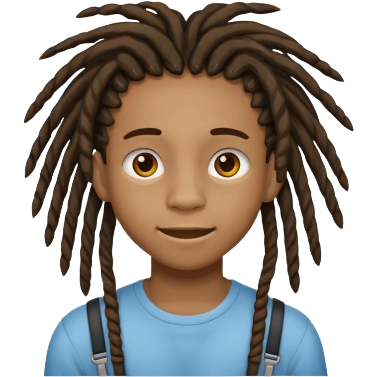 A black kid with braces with dreads emoji