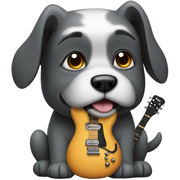 dog with rock guitar emoji