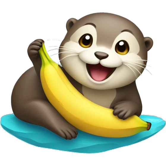 happy otter with banana emoji