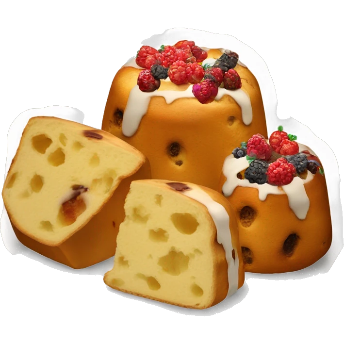 un panettone, tradicionalmente decorado con frutas confitadas y pasas. emoji