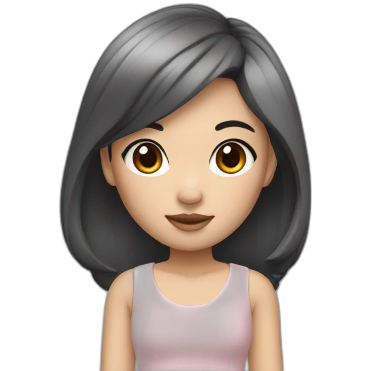 memoji asian girl black hair emoji