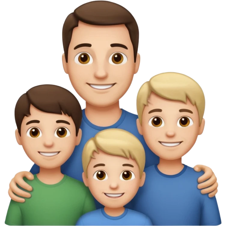 нарисую папу с 4 детьми emoji