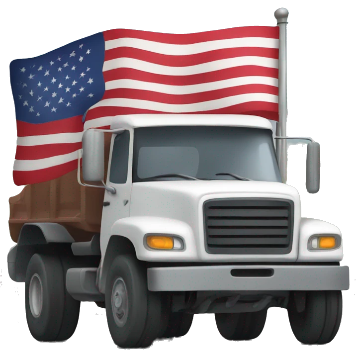  a truck with a flag on the back emoji