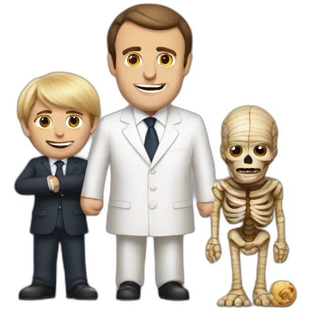 emmanuel macron with a mummy emoji