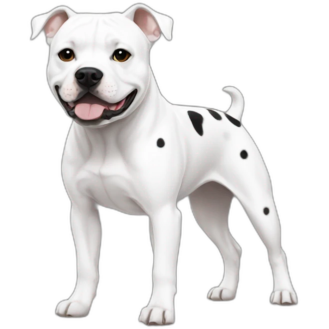 white staffordshire terrier with black spot emoji