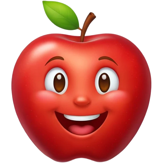 An apple laughing emoji