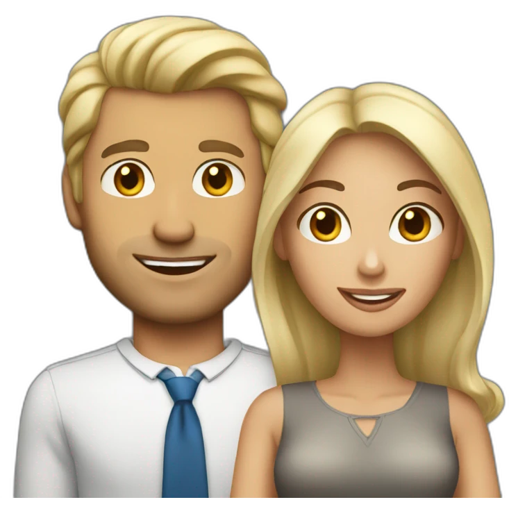 white blonde man and brunette latina woman emoji