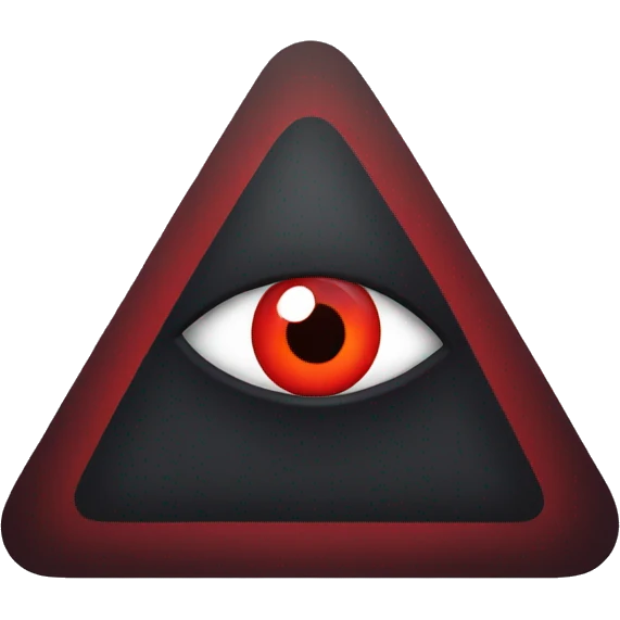 Red eyes with triangle around it emoji