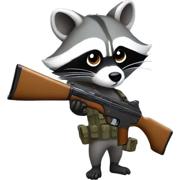Raccoon with a rifle emoji
