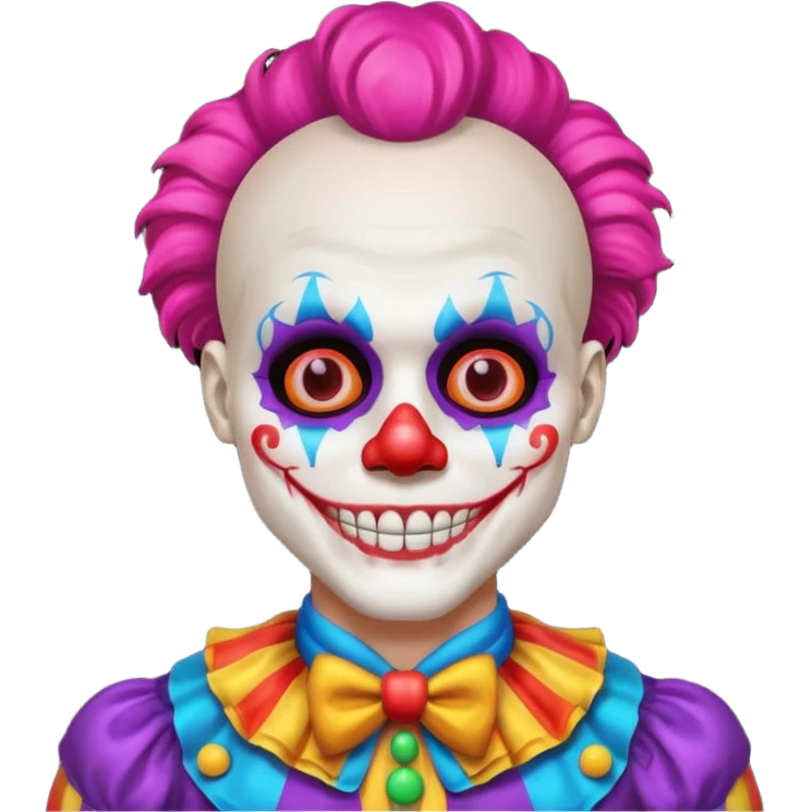cute skeleton man clown with makeup emoji