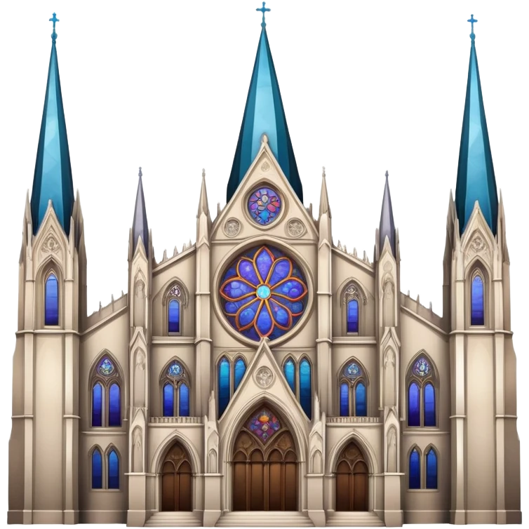 gothic cathedral with stained glass windows and spires emoji