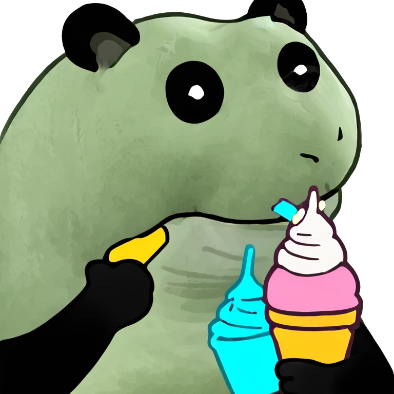 Panda eating ice cream emoji