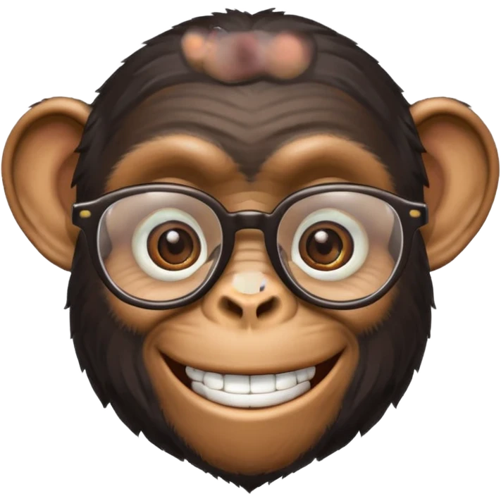 Chimpanzee with glasses emoji