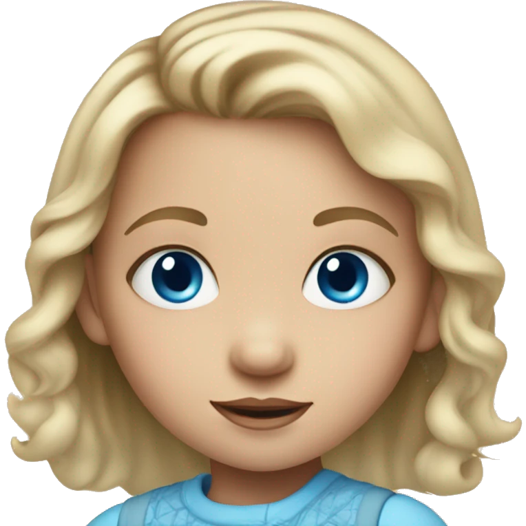 Toddler girl with blue eyes  emoji