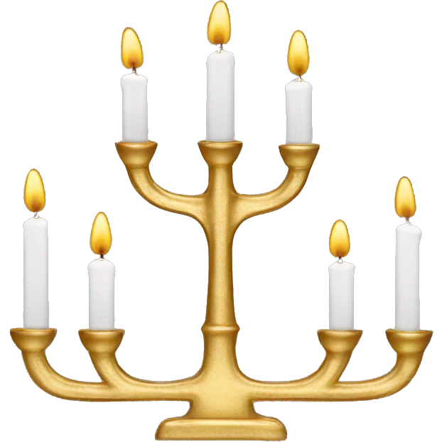 Gold Menorah with 8 candles emoji