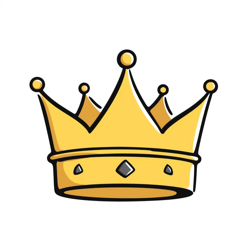 golden crown, classic royal style emoji