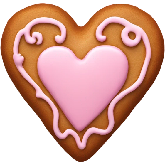 Light pink heart shaped gingerbread emoji