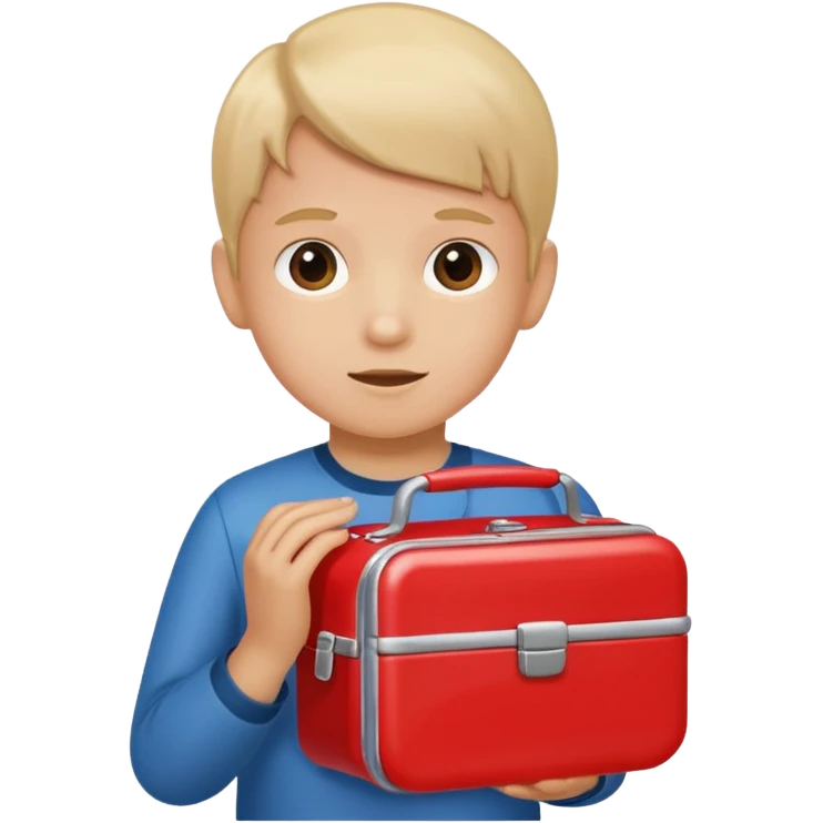child with lunchbox emoji