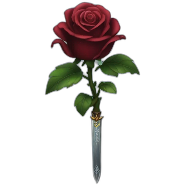 Magic black rose and sword crossed emoji