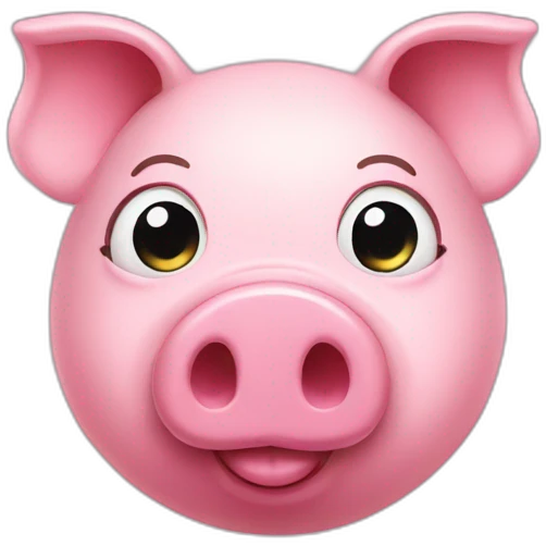 Pink pig with coin eyes emoji