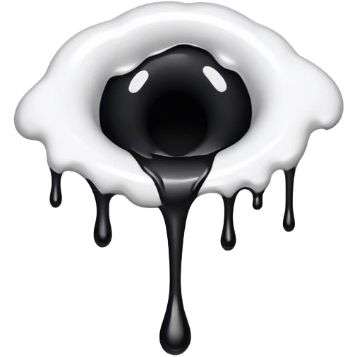 (a black hole on floor) dripping white paint  emoji
