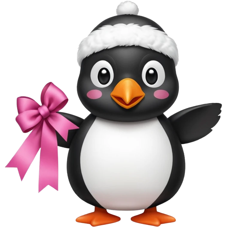 pingu holding Chanel ribbion emoji