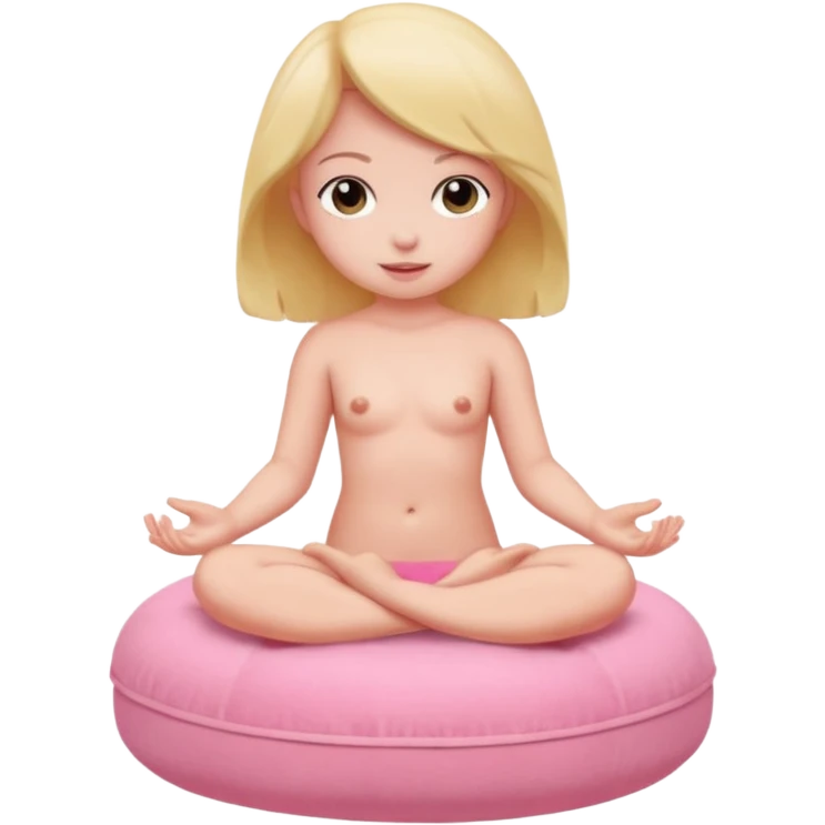 Girl naked siting on a rosetoy emoji
