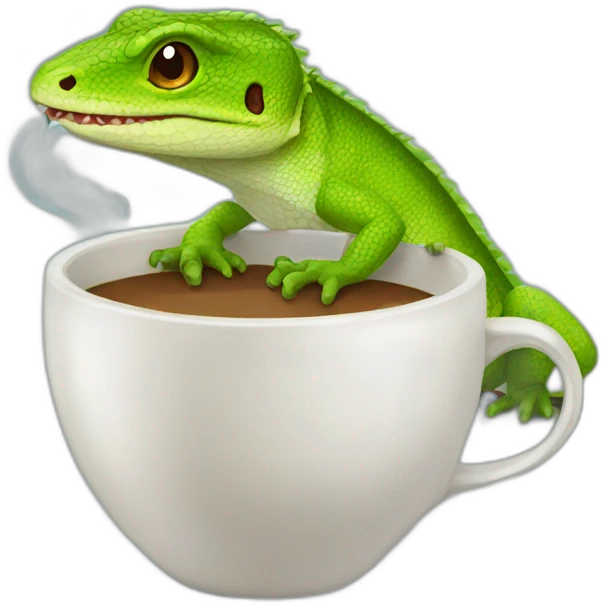 Lézard drinking coffee emoji