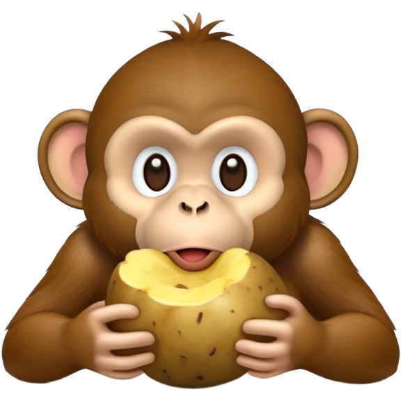 Monkey eating potato emoji