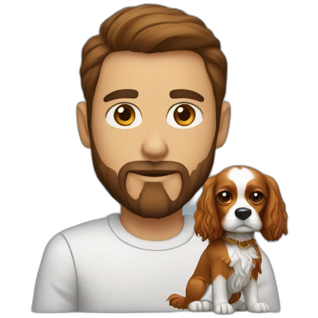 frontend-developer-with-beard-and-cavalier-king-charles-spaniel-dog emoji