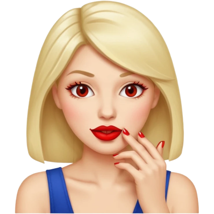 Woman biting her nail ideas a flirty way emoji