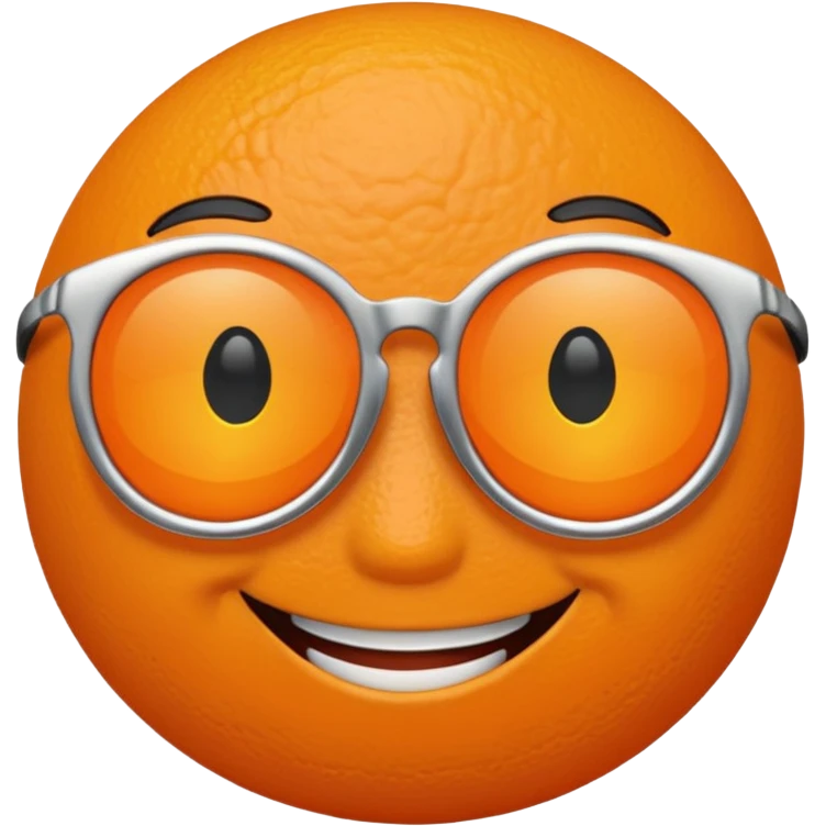 Orange with smile face with sun glasses emoji