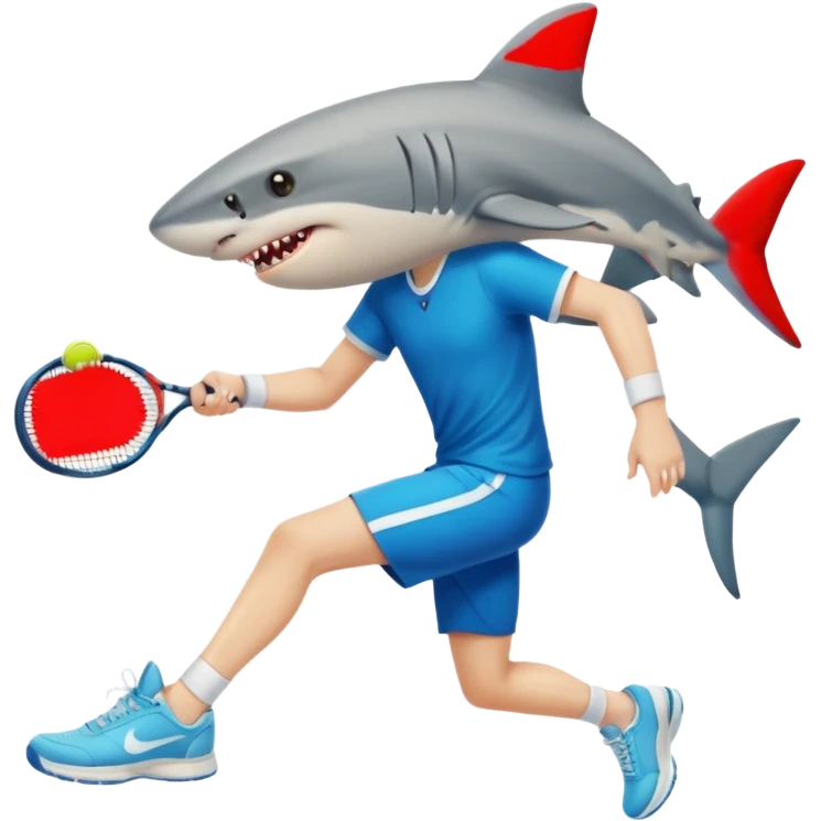Tiburon con tenis con piernas emoji