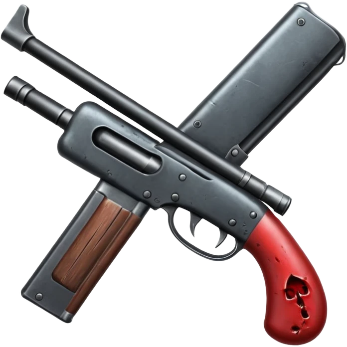 A shotgun pointed upward, in the style of your bleeding skull art. Dark gritty and menacing art style. Pointing up emoji