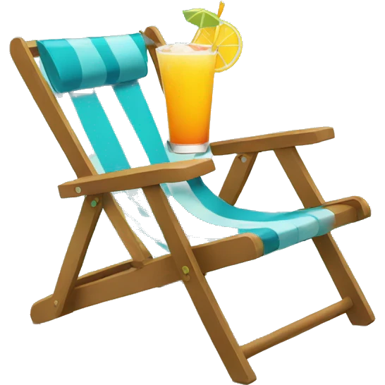 beach chair with drinks  emoji