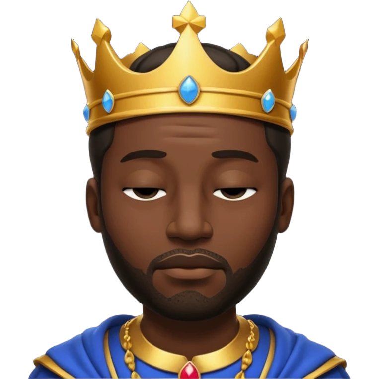 Una cara de un rey negro durmiendo  emoji