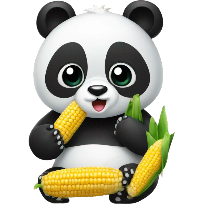 panda eating corn emoji