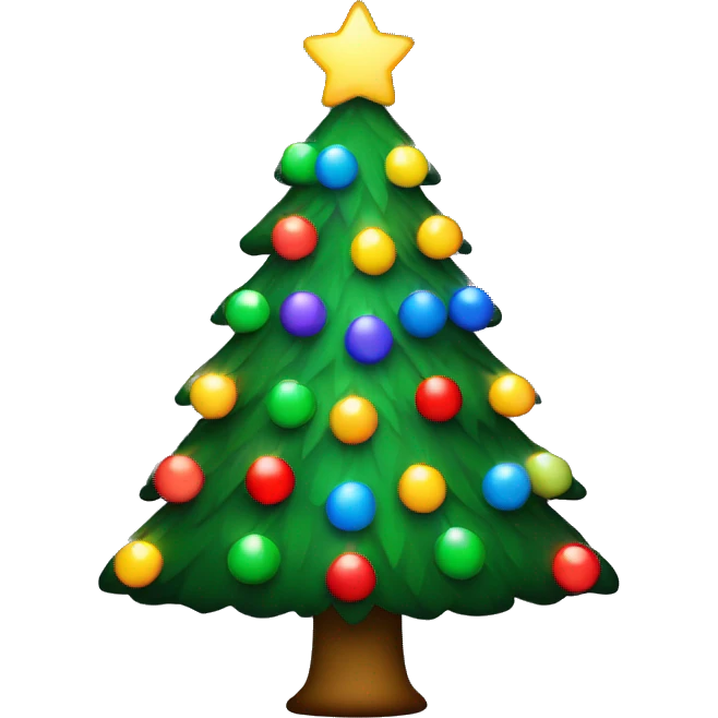 Christmas tree with colorful lights emoji