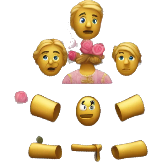 tableau ancien avec un cadre doré dans les tons pales roses et bleus  emoji
