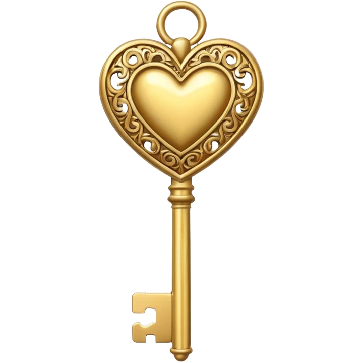 gold heart key emoji