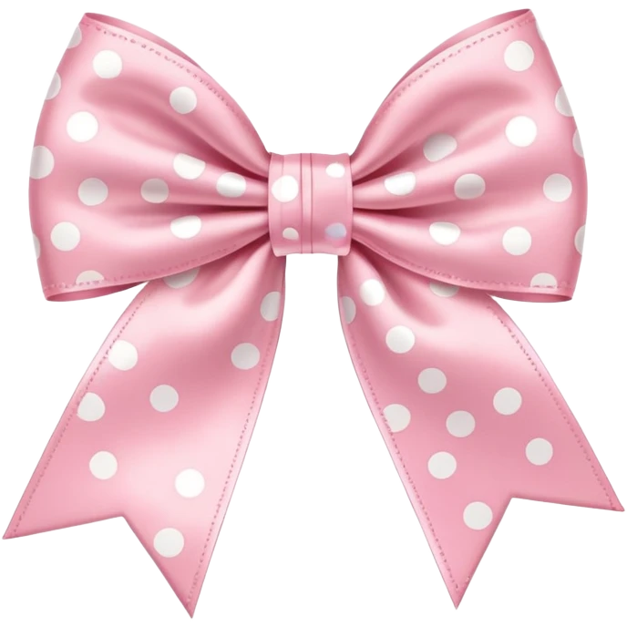 cute pastel pink bow with polka dots emoji