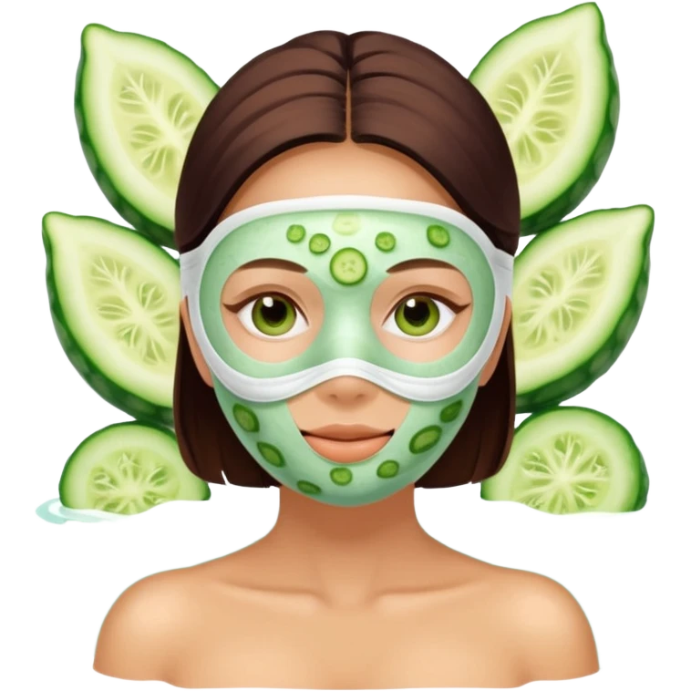 Lady with face mask monster spa beauty full face relaxing hot emoji