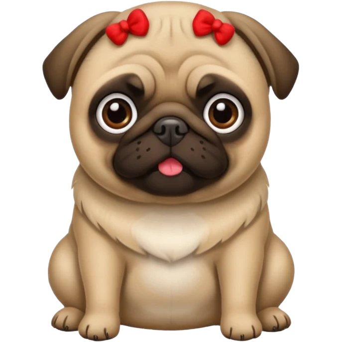 Crea un Pug con un huesito emoji