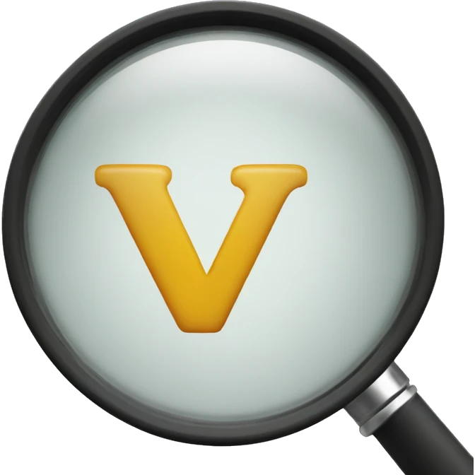 The letter W under a magnifier emoji