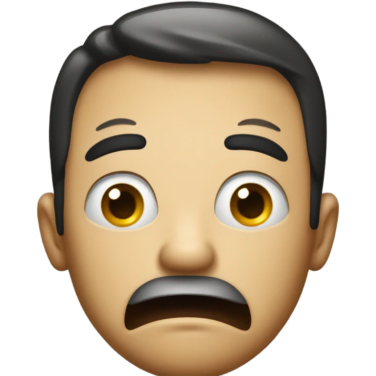 Draw a surprised man emoji but his mouth is open in surprise  emoji