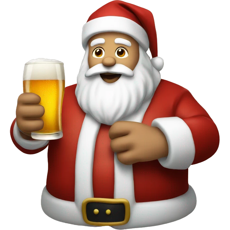 Santa with a beer emoji