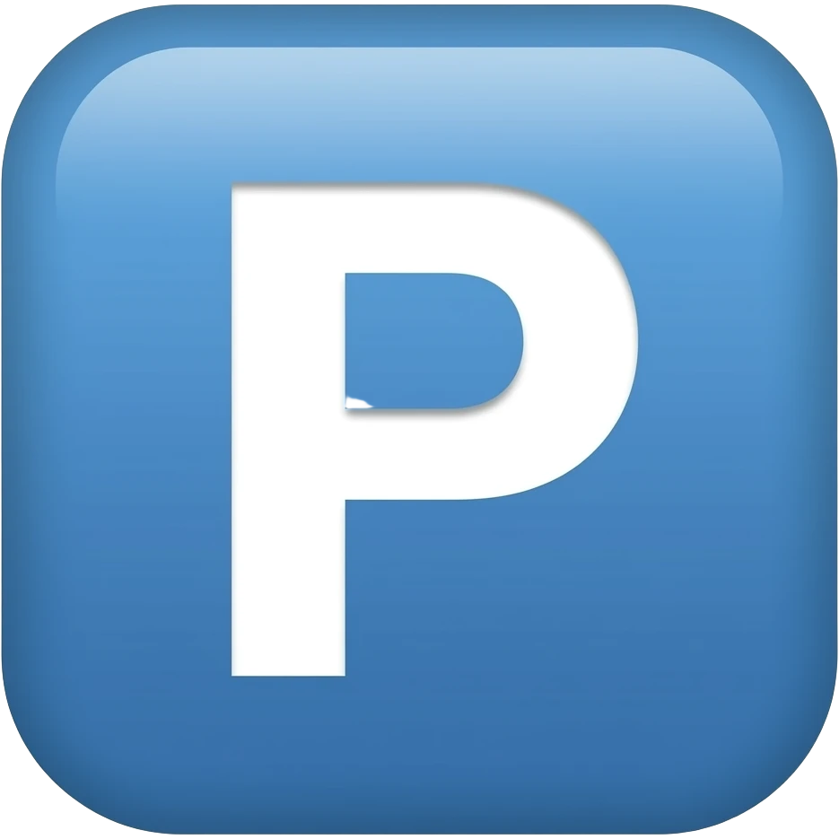 Буква P на СИНЕМ  фоне emoji