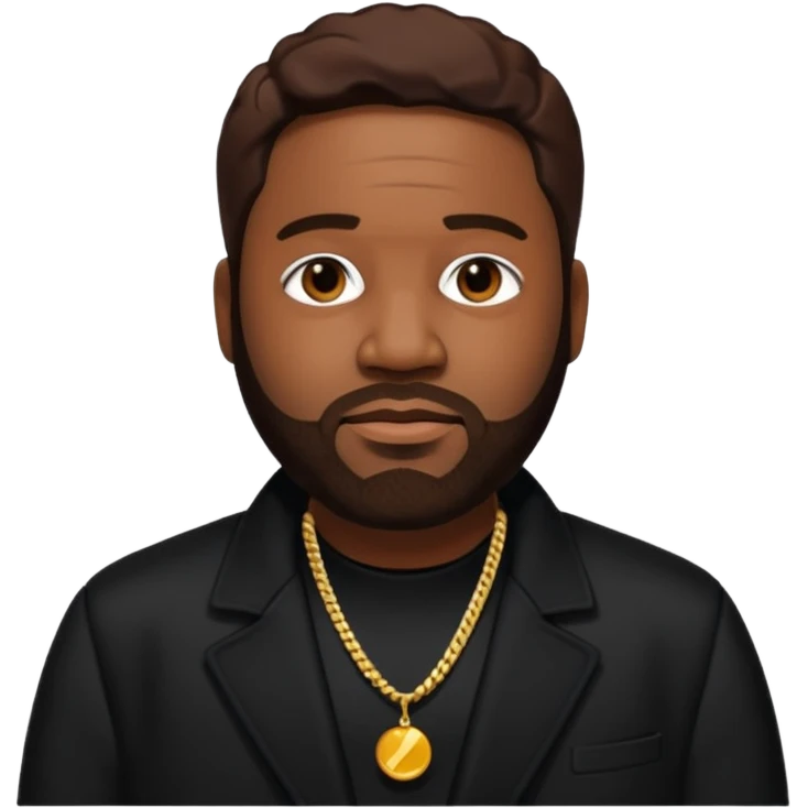 Gerald Levert with dark brown hair, black outfit emoji