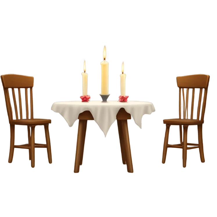 Candle on table for two people emoji
