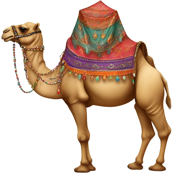 Camel with Arabian decoration emoji